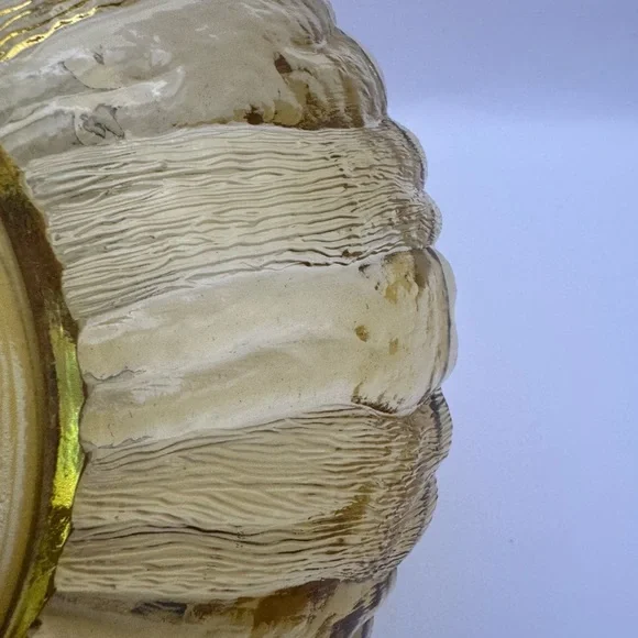 Vintage 1960’s Indiana Glass Amber Sunflower Mid Century Fruit Bowl 10” Diameter - Picture 4 of 7